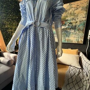 Blue Striped Women's Dress
